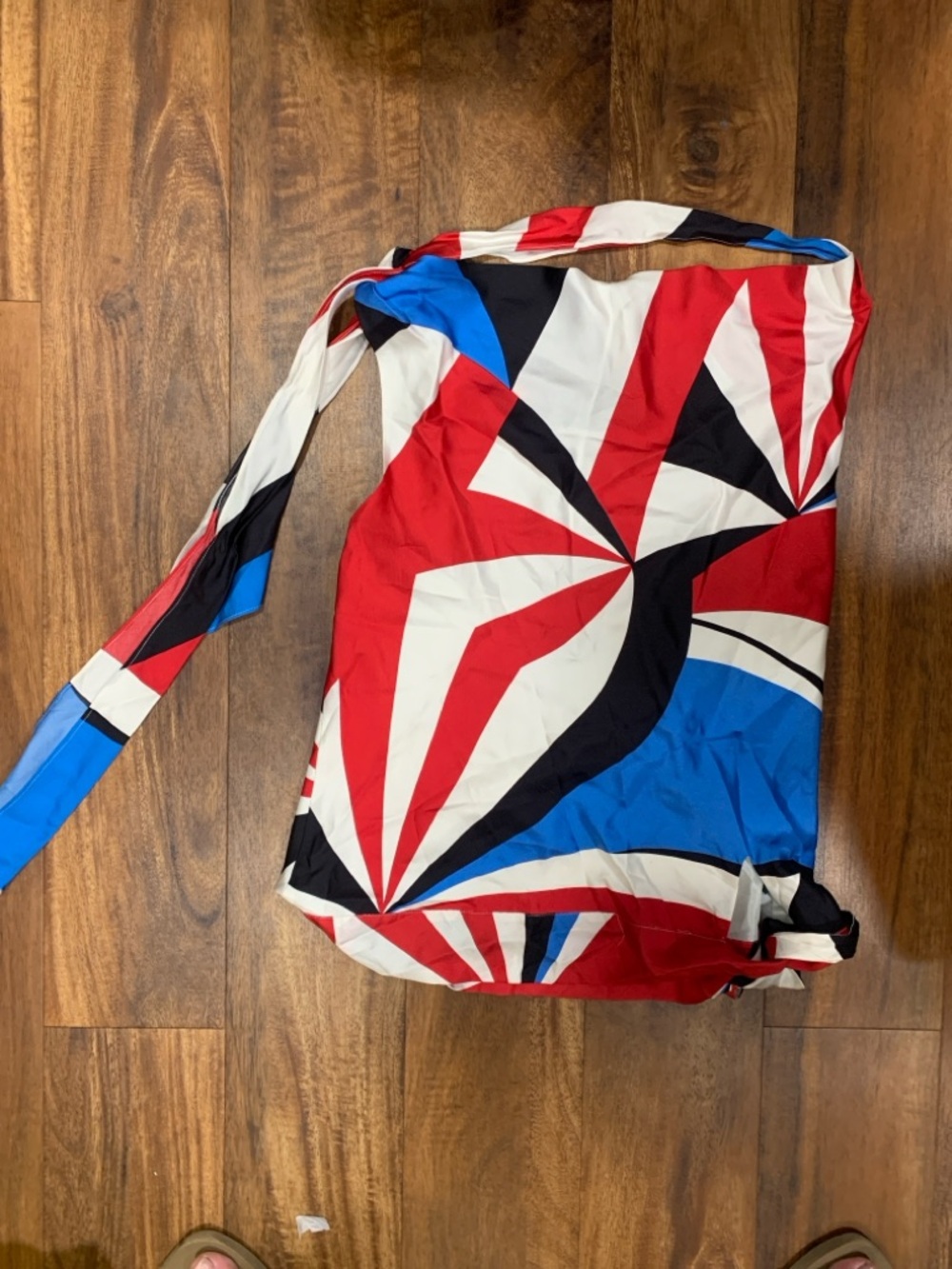 NWT Ralph Lauren Silk Nautical Halter Top  - Red, Blue, White Size 6 SKU 102 - Picture 3 of 6